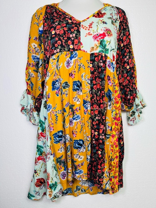 Umgee Dresses & Skirts - UMGEE Sunshine Honey Mixed Floral Print Babydoll Dress Size S